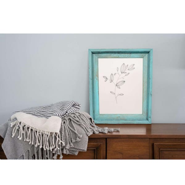 Rustic Farmhouse Signature Series 11 in. x 14 in. Robins Egg Blue Reclaimed Picture Frame