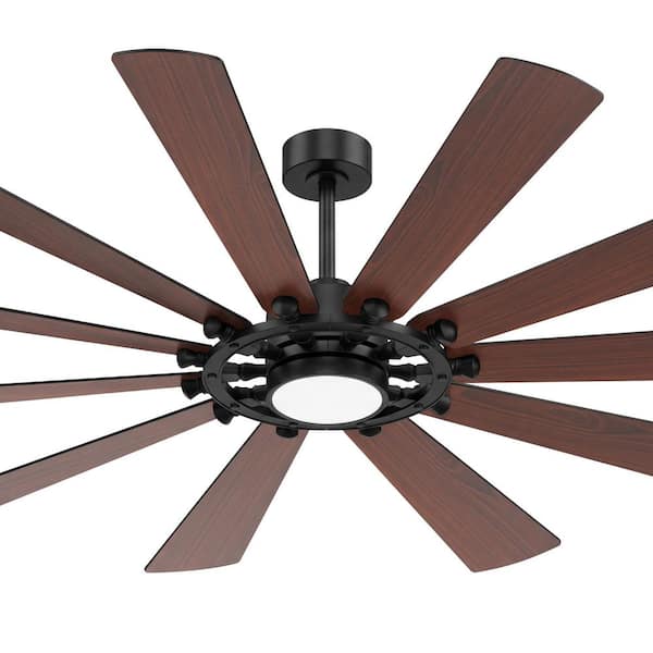 Breezary Archer 72 in. Black Windmill Ceiling Fan with LED Light