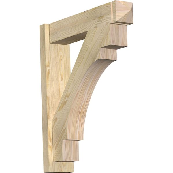 Ekena Millwork 6 in. x 30 in. x 26 in. Merced Arts and Crafts Rough Sawn Douglas Fir Outlooker