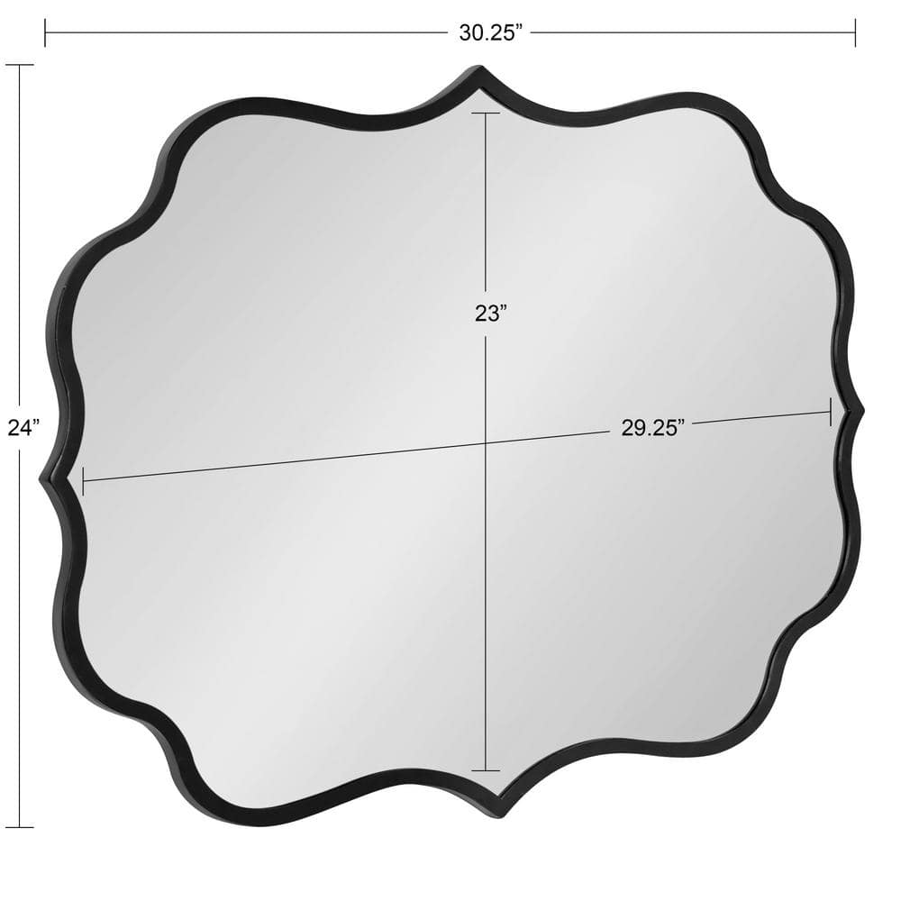 Higby 34.5" x 28.5" Gold Scalloped Wall Mirror