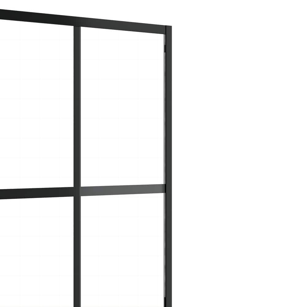 Matte Black Framed Glass Shower Screen with Clear Tempered Glass