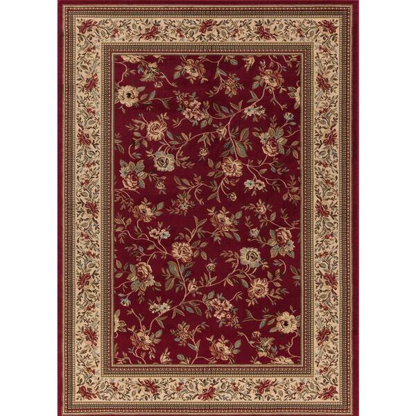 Concord Global Trading Ankara Floral Garden Red 8 ft. x 11 ft. Area Rug