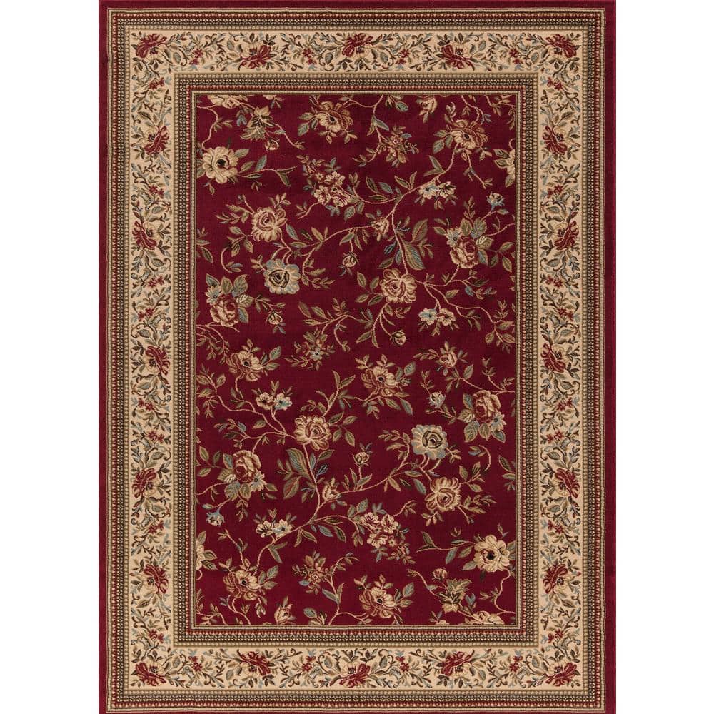 Concord Global Trading Ankara Floral Garden Red 9 ft. x 13 ft