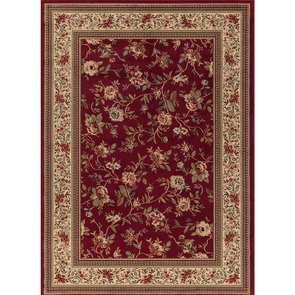 Concord Global Trading Ankara Floral Garden Red 9 ft. x 13 ft. Area Rug