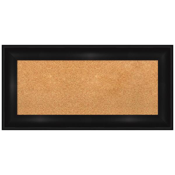 Amanti Art Grand Black 35.75 in. x 17.75 in. Framed Corkboard Memo Board