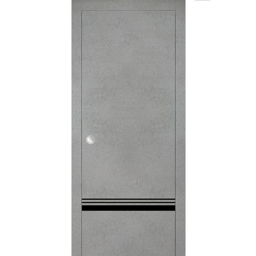 Assemble Required 18 in. x 96 in. 1-Panel Concrete Finished Solid Wood with Honeycomb Sliding Door with Hardware price history on PriceWatchPro