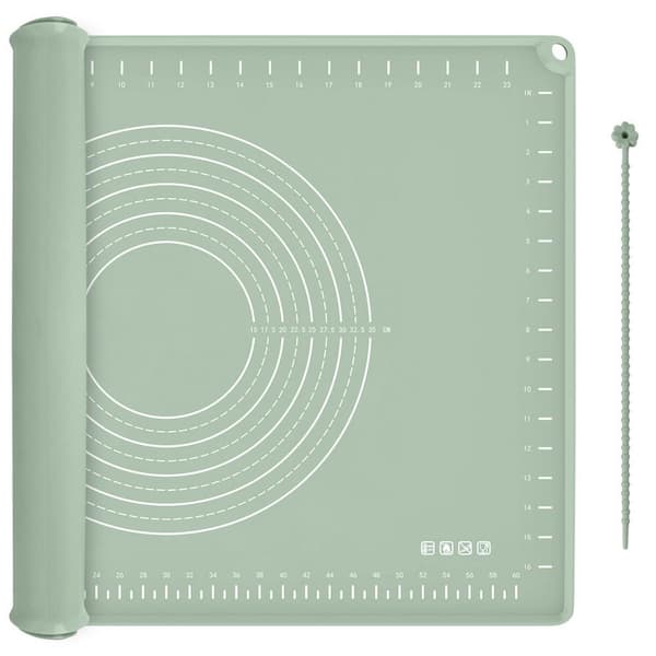 28 in. x 20 in. Extra Thick Food Grade Silicone Non-Stick Pastry Mat with Edge Heightening and Measurements