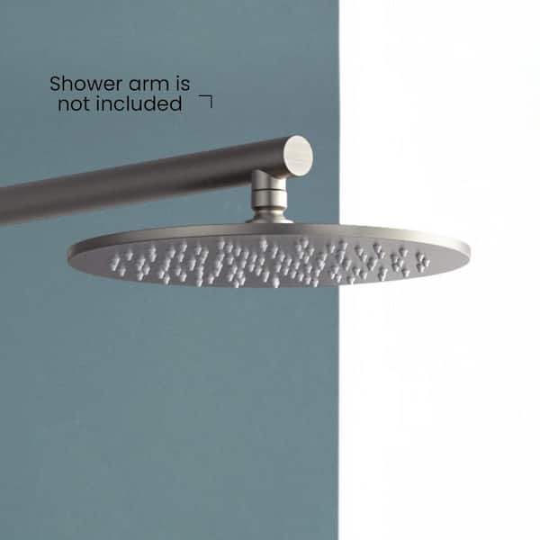1-Spray Patterns with 1.75 GPM 10 in. Wall Mount Rain Fixed Shower Head with Corrosion Resistant in Brushed Nickel