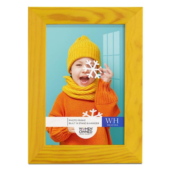 Wexford Home Woodgrain 4 in. x 6 in. Sunflower Yellow Picture Frame
