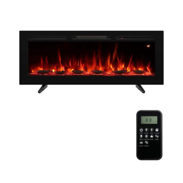 Prismaster ...keeps your home stylish 48 in.Freestanding Electric Fireplace with 14 Flame Colors,14 Fule Bed Colors,6 Brightness Levels,3 Flame Speed in Black