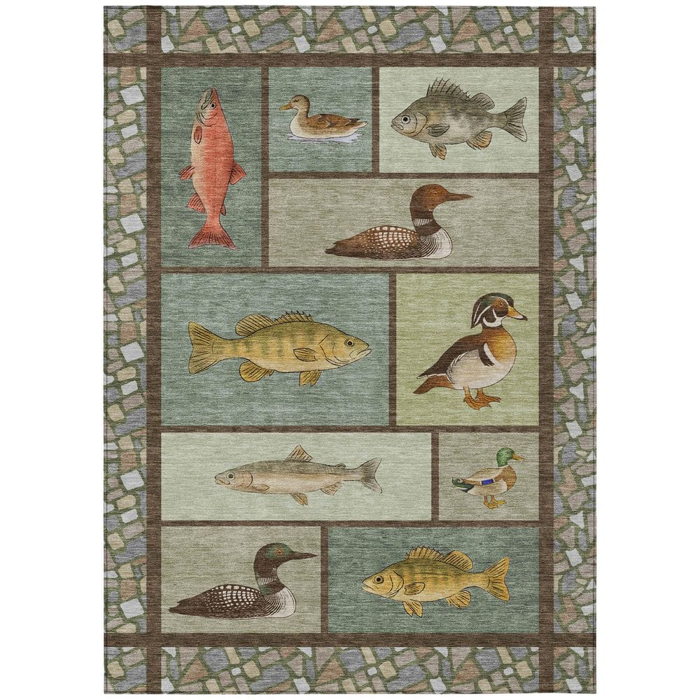 Chantille Machine Washable Indoor/Outdoor Abstract ACN2606 Green 9 ft. x 12 ft. Area Rug price history on PriceWatchPro