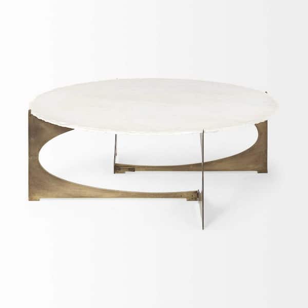 HomeRoots 49 in. Round Solid Manufactured Wood Coffee Table