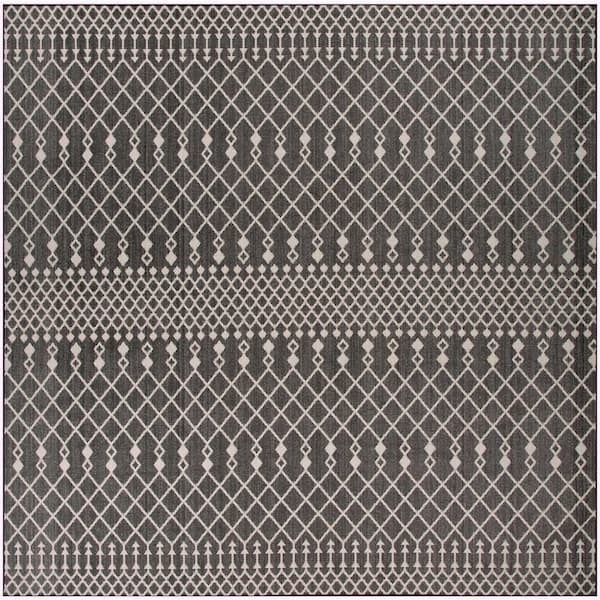 Positano Black 12 ft. x 12 ft. Moroccan Contemporary Square Area Rug