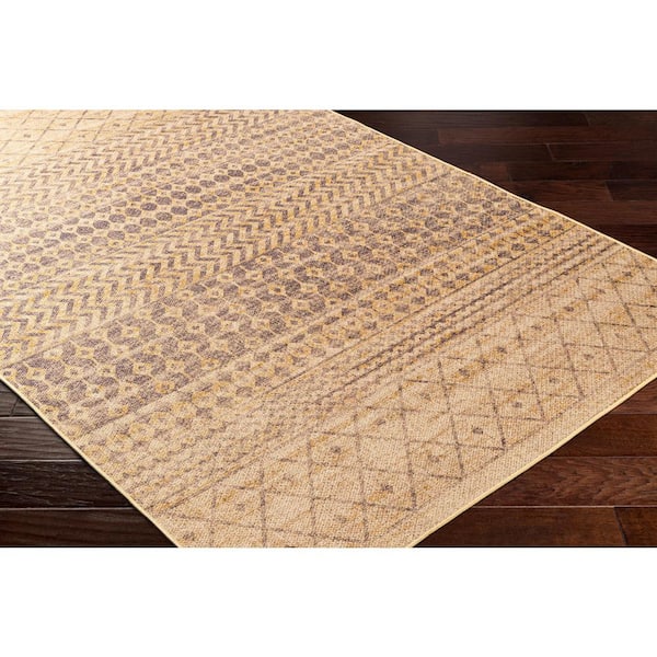 Ez Jute Light Brown 9 ft. x 12 ft. Machine-Washable Rug