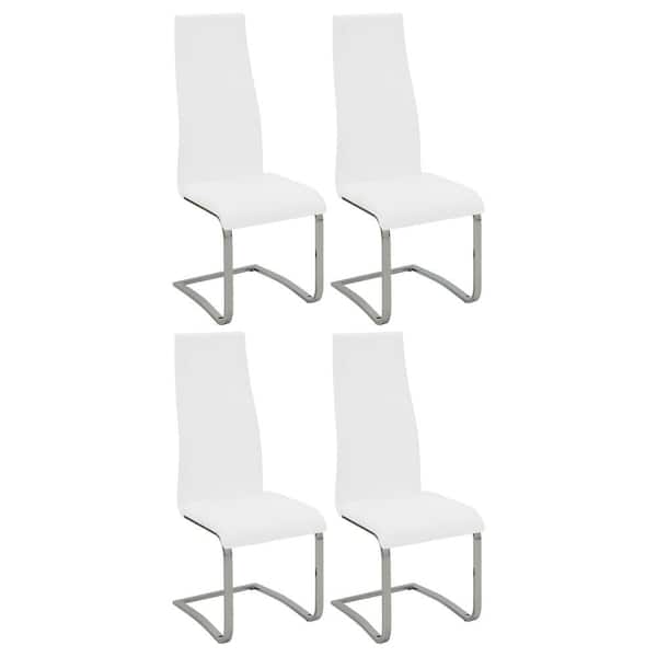Coaster Montclair Dining White and Chrome Side Chair (Set of 4)