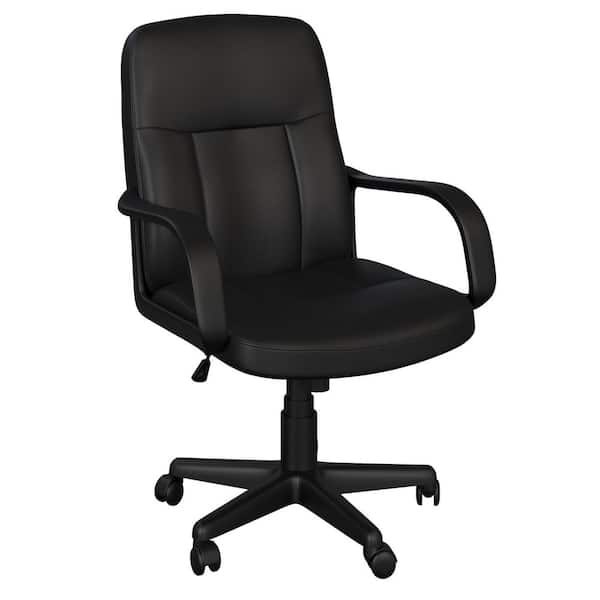 Lavish Home 34.3-inches Adjustable Height Computer Chair in Black with Wheels and Arms