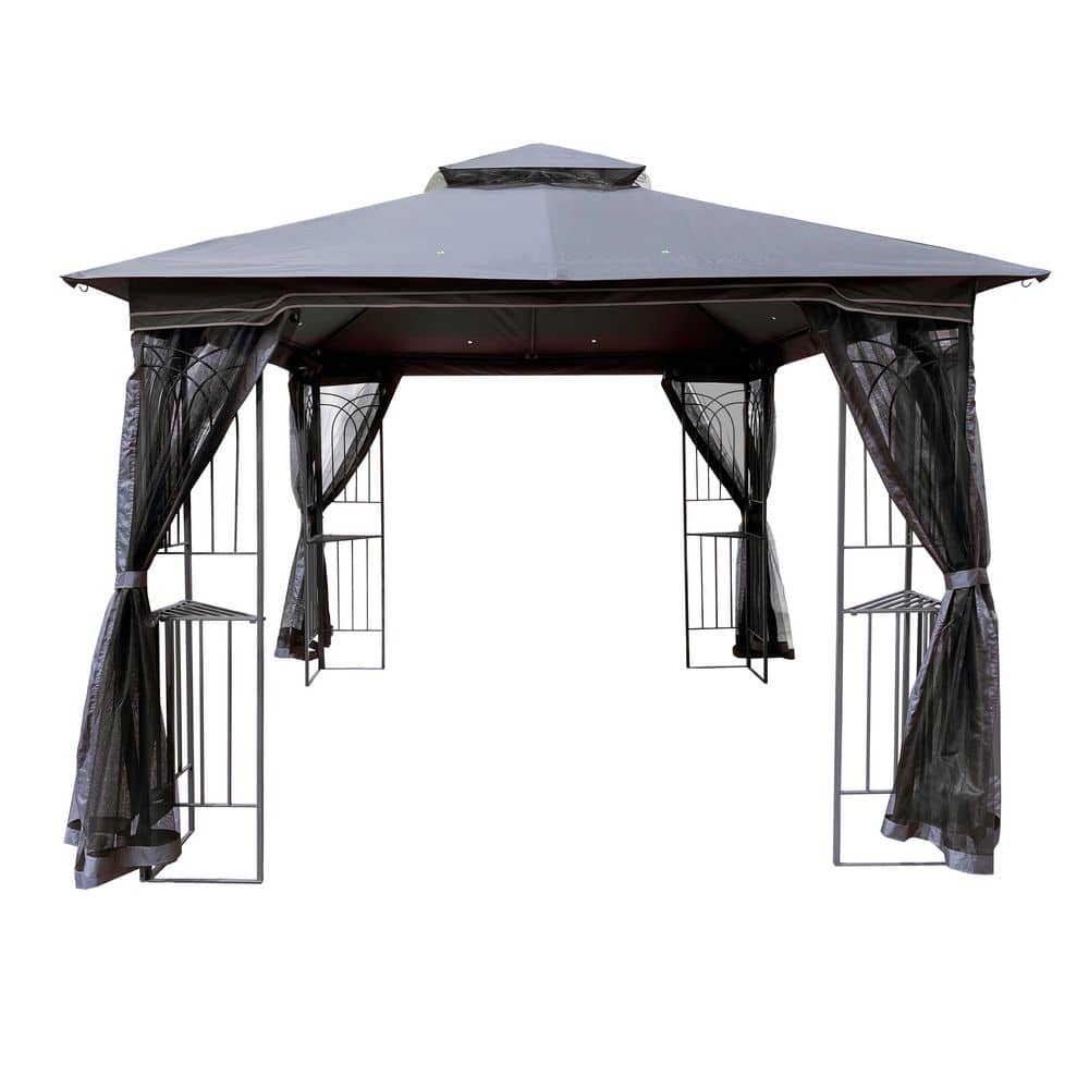 10 ft. x 10 ft. Outdoor Patio Gazebo Canopy Tent With Ventilated Double Roo