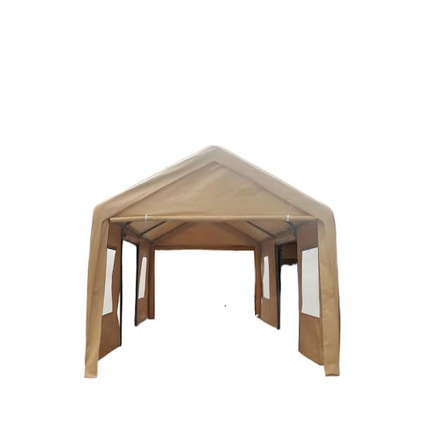 20 ft. W x 12 ft. D x 9.8 ft. H Outdoor Portable Garage, Ventilated Canopy Carports w/ UV Protection and Water Resistant