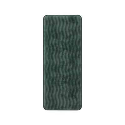 Green 24 in. x 60 in. Memory Foam Extra Long Bath Mat