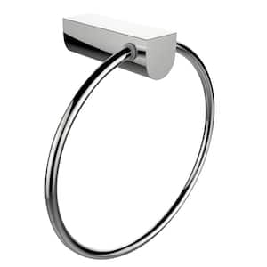 7.09 in. x 3.54 in. Wall Mounted Chrome Towel Ring Stainless Steel 16GS-34604