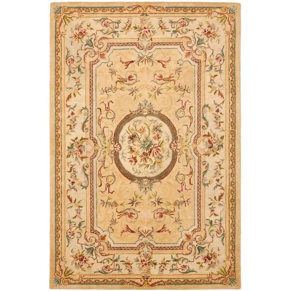 SAFAVIEH Bergama Light Gold/Beige 8 ft. x 10 ft. Border Area Rug