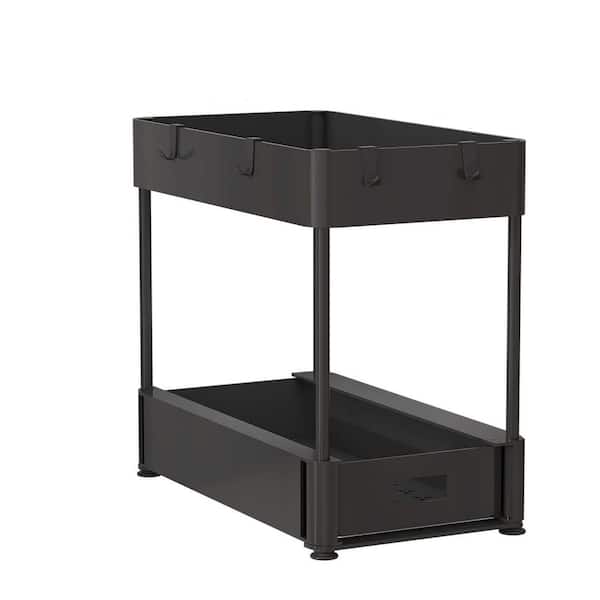 2-Tier Under Sink and Bathroom Organizer, Vanity Organizer in Black LN20233763 - The Home Depot