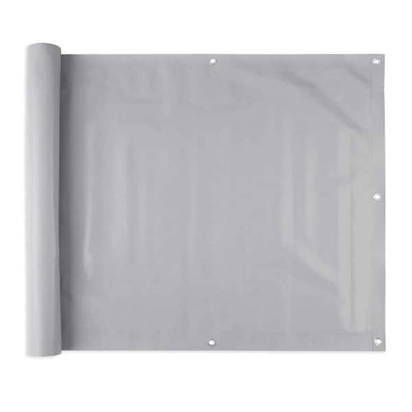 NATURAE DECOR 35 in. Privacy Balcony Screen in Light Gray