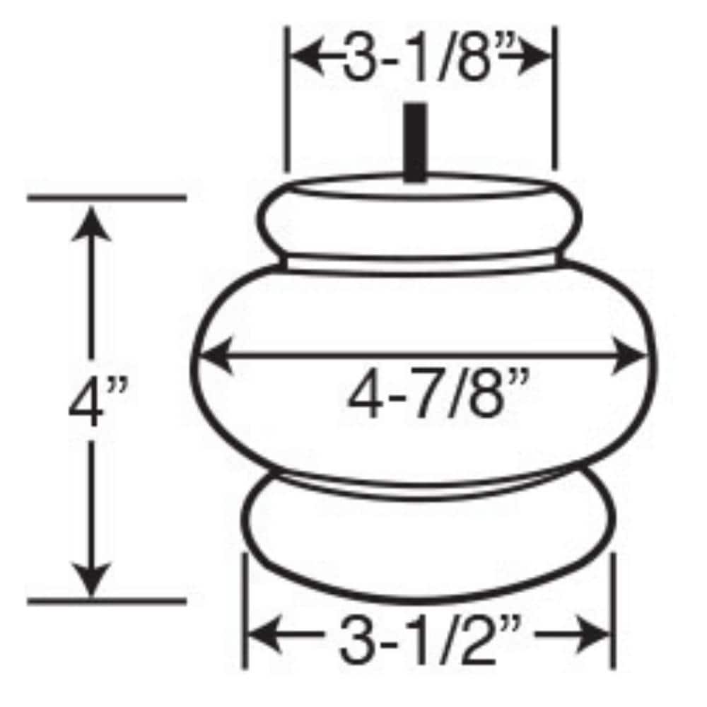 4-inch Unfinished Solid Maple Round Bun Foot