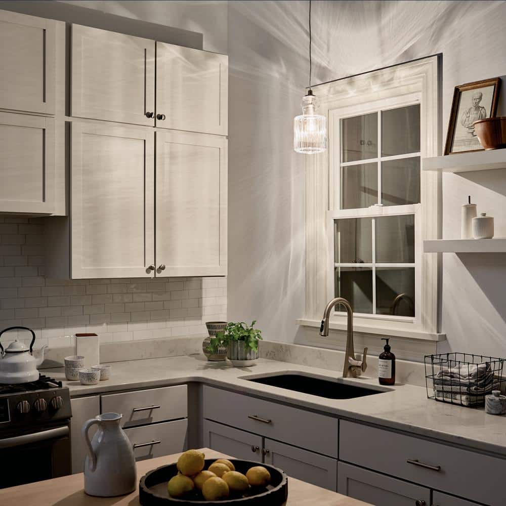Riviera 5.75" Mini Pendant Light in Brushed Nickel with Clear Glass