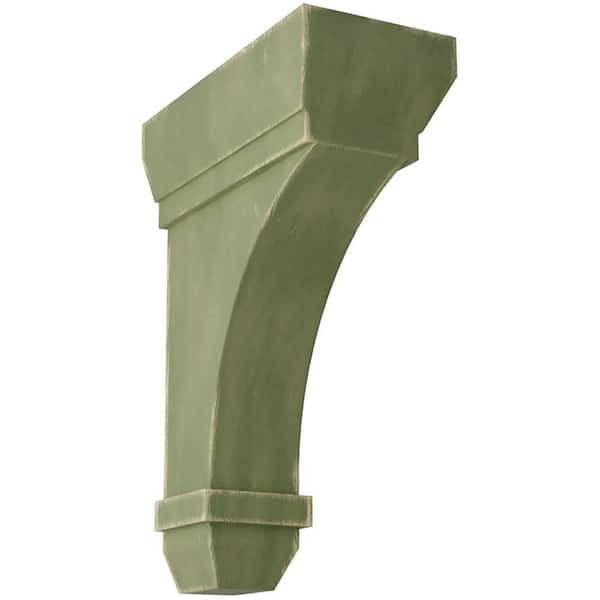 Ekena Millwork 2-1/4 in. x 7 in. x 5 in. Restoration Green Stockport Wood Vintage Decor Bracket