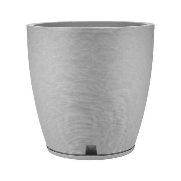 FLORIDIS 21.74 in. W x 21.74 in. H Amsterdan X-Large Plastic Resin Indoor and Outdoor Planter - Cement Color