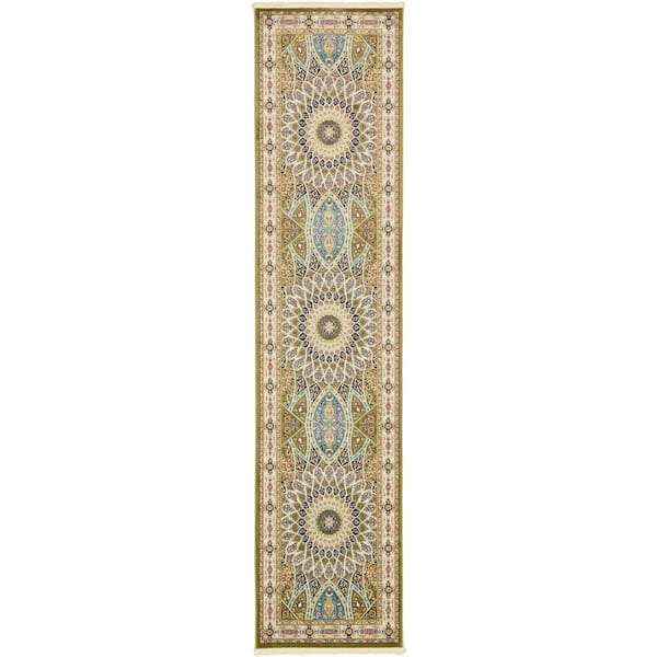 Unique Loom Narenj Adams Green 3' 0 x 13' 0 Runner Rug