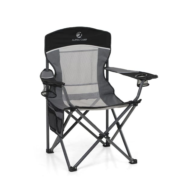 PHI VILLA Oversized Folding Camping Chair With Cooler Bag Thicken Padded  Chair Heavy-Duty THD-E01CC402-GN - The Home Depot