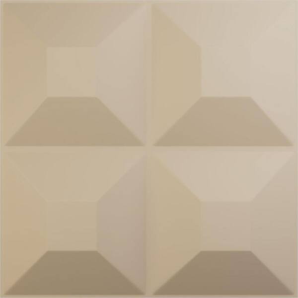 Ekena Millwork Foster Smokey Beige 1-5/8 in. x 1-5/8 ft. x 1-5/8 ft. Beige PVC Decorative Wall Paneling 12-Pack