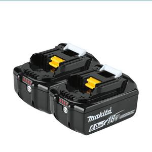 2x Batteries 18V 5.5Ah Pour Makita BL1860B - Compatibles LXT, Avec Indicateur De Charge, Remplacement OEM