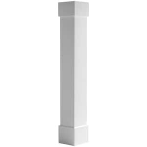 11-5/8 in. x 4 ft. Premium Square Non-Tapered Smooth PVC Column Wrap Kit Standard Capital and Base