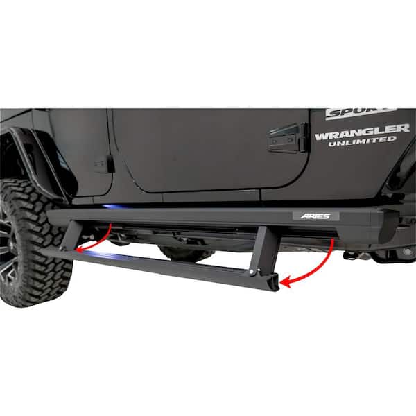 Aries ActionTrac 65-Inch Retractable Powered Running Boards, Select Jeep  Wrangler JK 3036570 - The Home Depot
