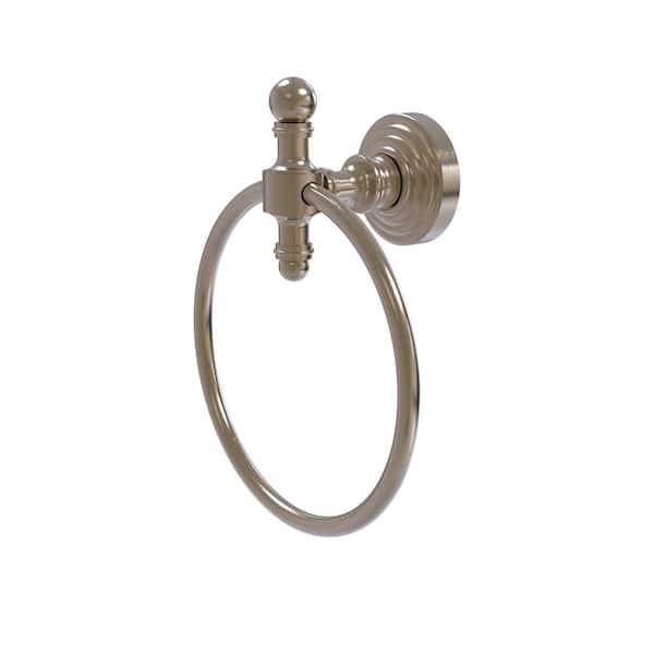 Retro Wave Collection Wall Mounted Towel Ring in Antique Pewter