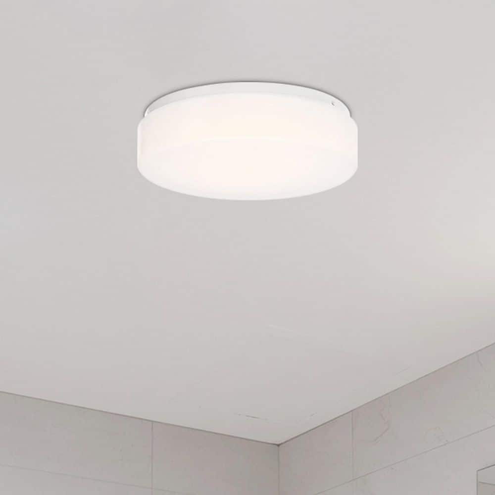Cloud 11 in. Integrated LED White Contemporary Entryway Semi-Flush Mount with White Acrylic Shade price history on PriceWatchPro