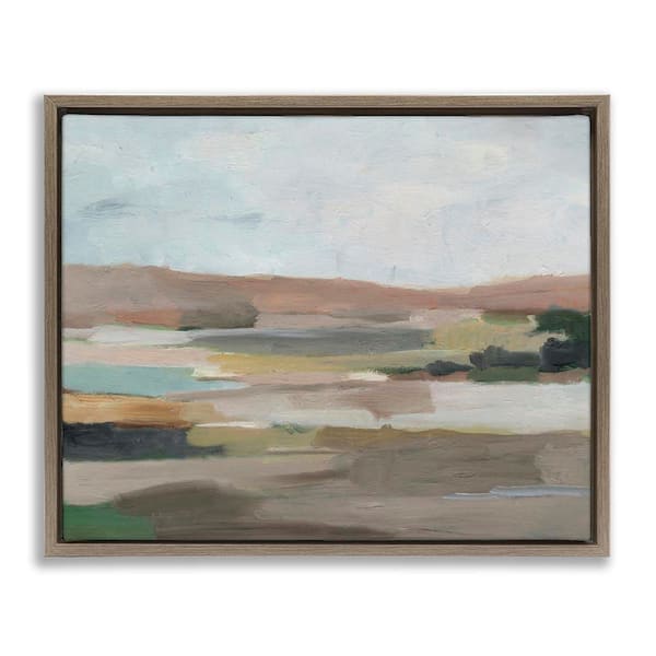 Stupell Industries Neutral Desert Hills by Ethan Harper Brown Floater Frame Nature Graphic Art Print 17 in. x 21 in.