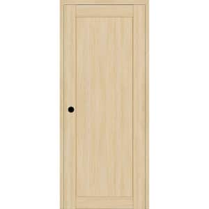 1-Panel Shaker 30 in. x 80 in. Right Hand Active Loire Ash Wood DIY-Friendly Single Prehung Interior Door
