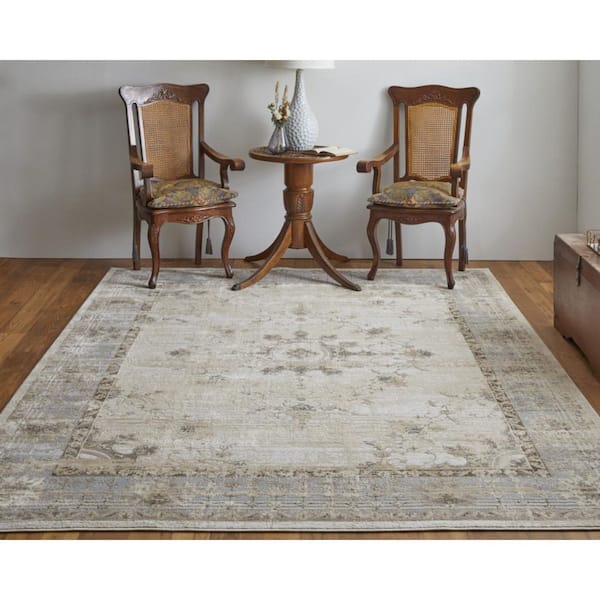 4 ft. x 6 ft. Tan, Brown Solid Color Area Rug