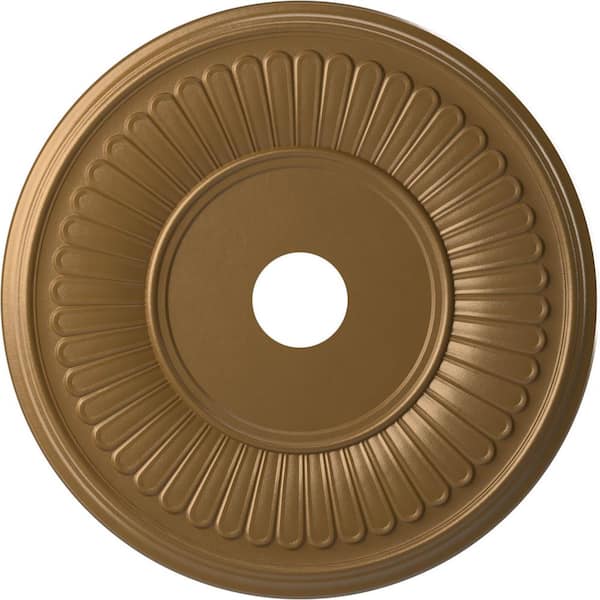 Ekena Millwork 1 in. x 22 in. O.D. x 3-1/2 in. P PVC Ceiling Medallion Fits Canopies Upto 10-1/8 in. Metallic Gold Rush