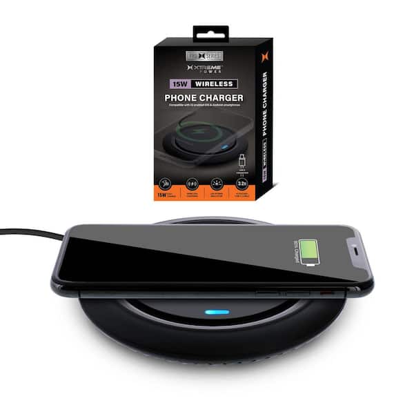 15W Qi Wireless Charging Pad for Desktop, High-Efficiency Fast Charger with LED Indicator and 3ft Power Cable