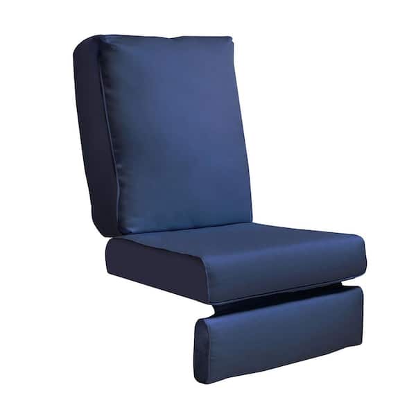 Unbranded 23 in.W X 28 in.H Replacement Outdoor Chaise Lounge Cushion, Patio Chair Sofa Recliner Deep Seat Cushion in Navy Blue