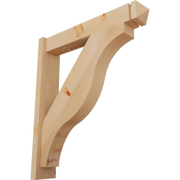 Ekena Millwork 6 in. x 32 in. x 28 in. Douglas Fir Fuston Arts and Crafts Smooth Outlooker