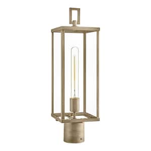 Porter Hills 20 .67 in.1-Light Brass Steel Hardwired Weather Resistant Outdoor Pier Mount Post Light, No Bulb Included