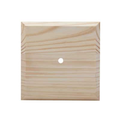 Waddell Post Top Plate - Jumbo, 6 in. x 6 in. - Sanded Unfinished Pine - Indoor Outdoor Decor Accent for Banisters, Poles, Rods