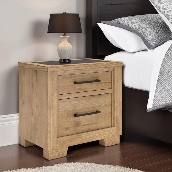 Dani Rustic Brown 2-Drawer 29 in. W Nightstand