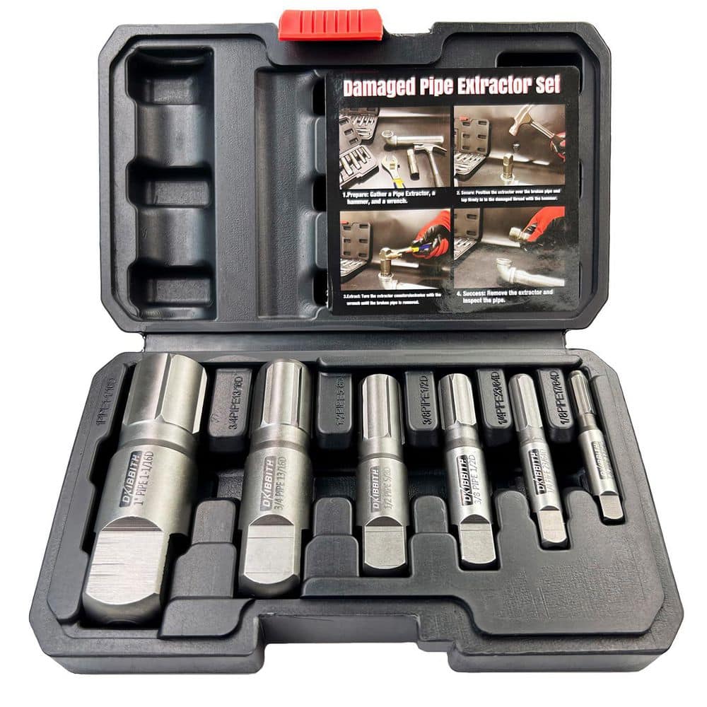 Pipe Extractor Set, Broken Pipe Extractors for Removing Damaged Threaded Pipes from 1/8 in. to 1 in. (6-Pack) price history on PriceWatchPro